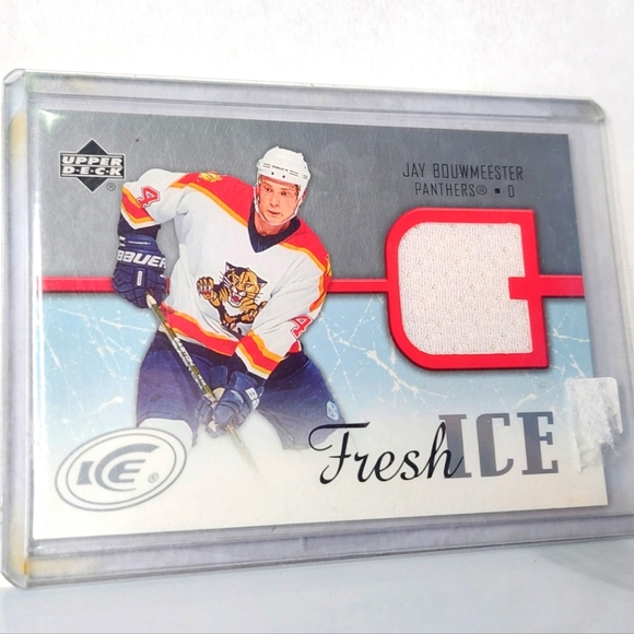 Jay Bouwmeester Fresh Ice Jersey Hockey Card 2005/06 Florida Panthers - Picture 1 of 2